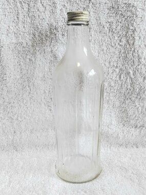 Vintage 9" Clear Glass Heinz 57 Bottle & Cap with MM's in As Seen Condition!!